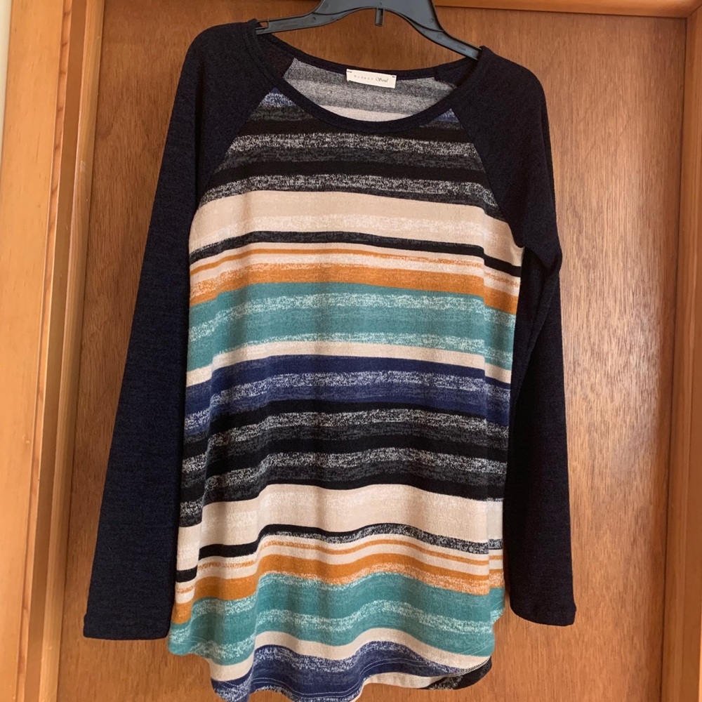 Navy Stripe Top